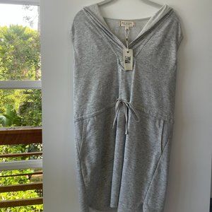 Max Studio (Weekend) Heather Gray Sleeveless Hoodie Dress, L, NWT‎